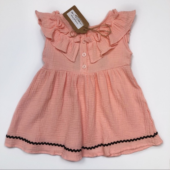 🌸 3T 🌸 Pink Embroidered Sleeveless Ruffle Dress - Picture 5 of 8